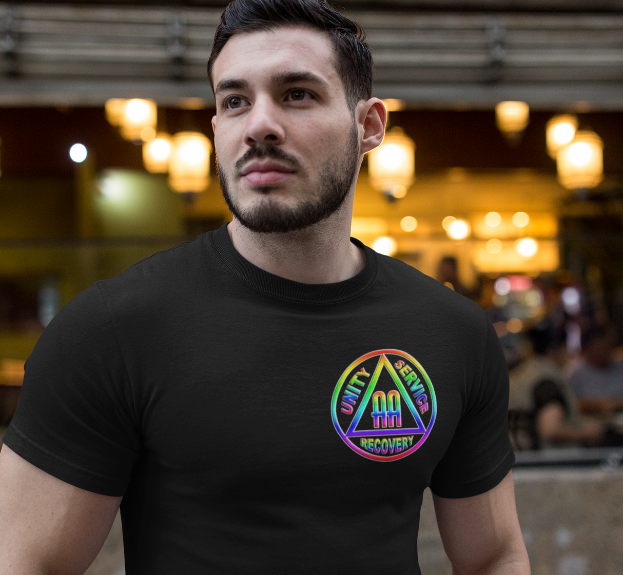 AA - 4" AA Rainbow Symbol Tee