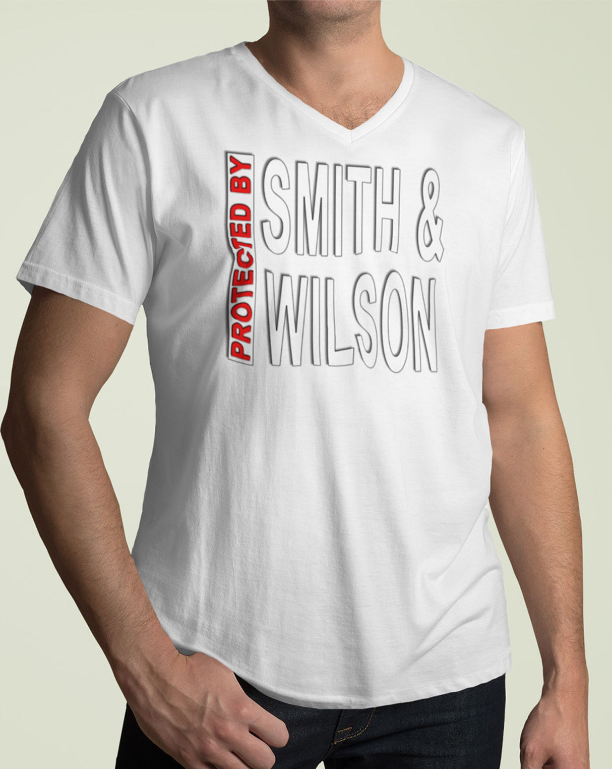 Protected By Smith & Wilson AA V-Neck Tee