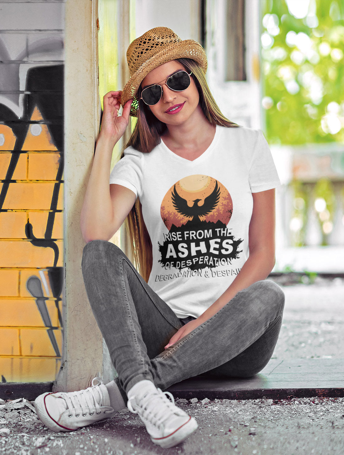 Rise Above V.1 dtg V-Neck Tee