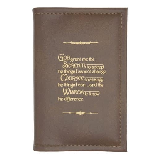 Cover-AA Small Single Book Cover for Mini Big Book or 12n12 or 24 Hours a Day-Hdbk with Serenity Prayer