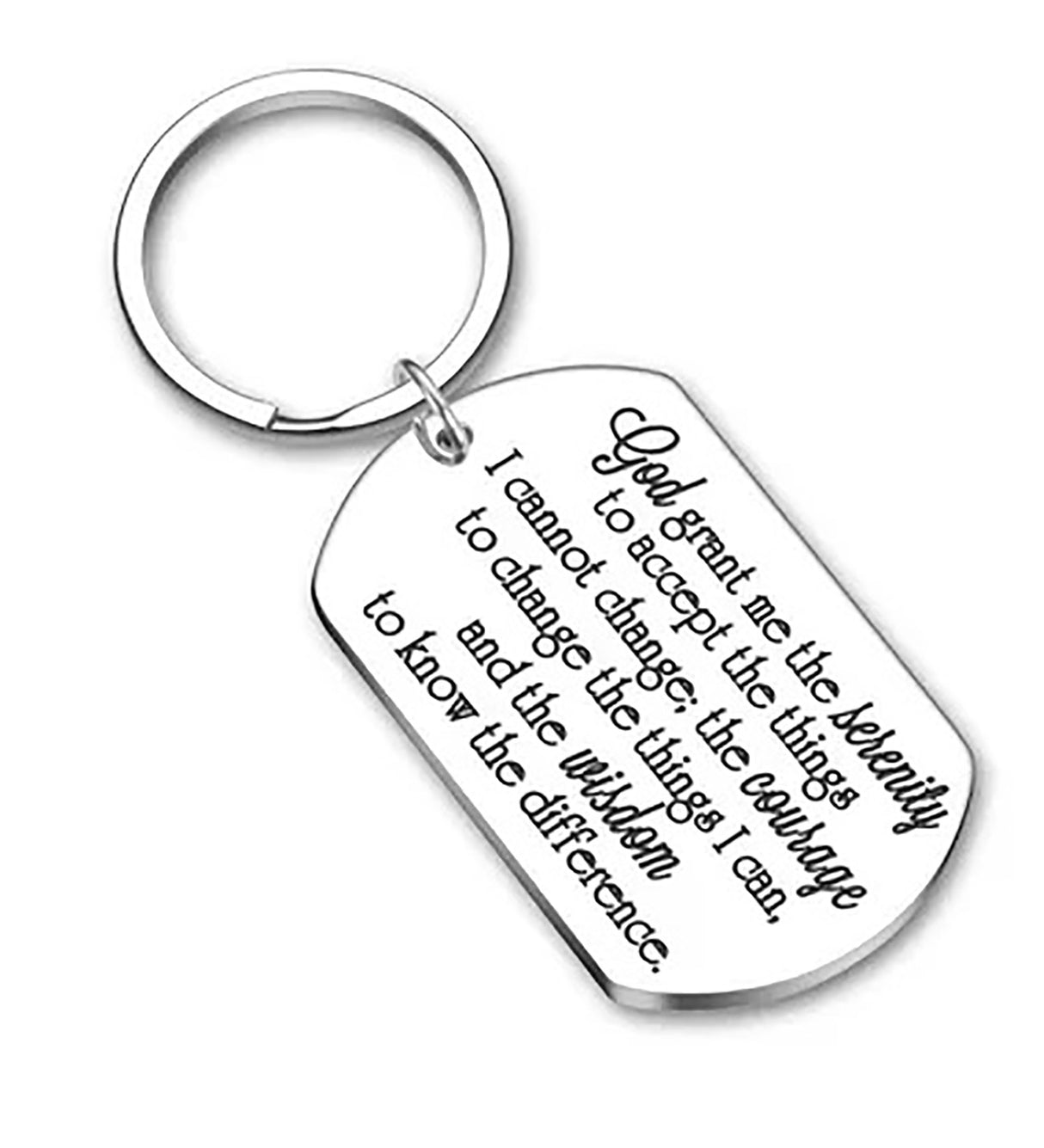 mkt- Serenity Prayer Dog Tag Key Chain