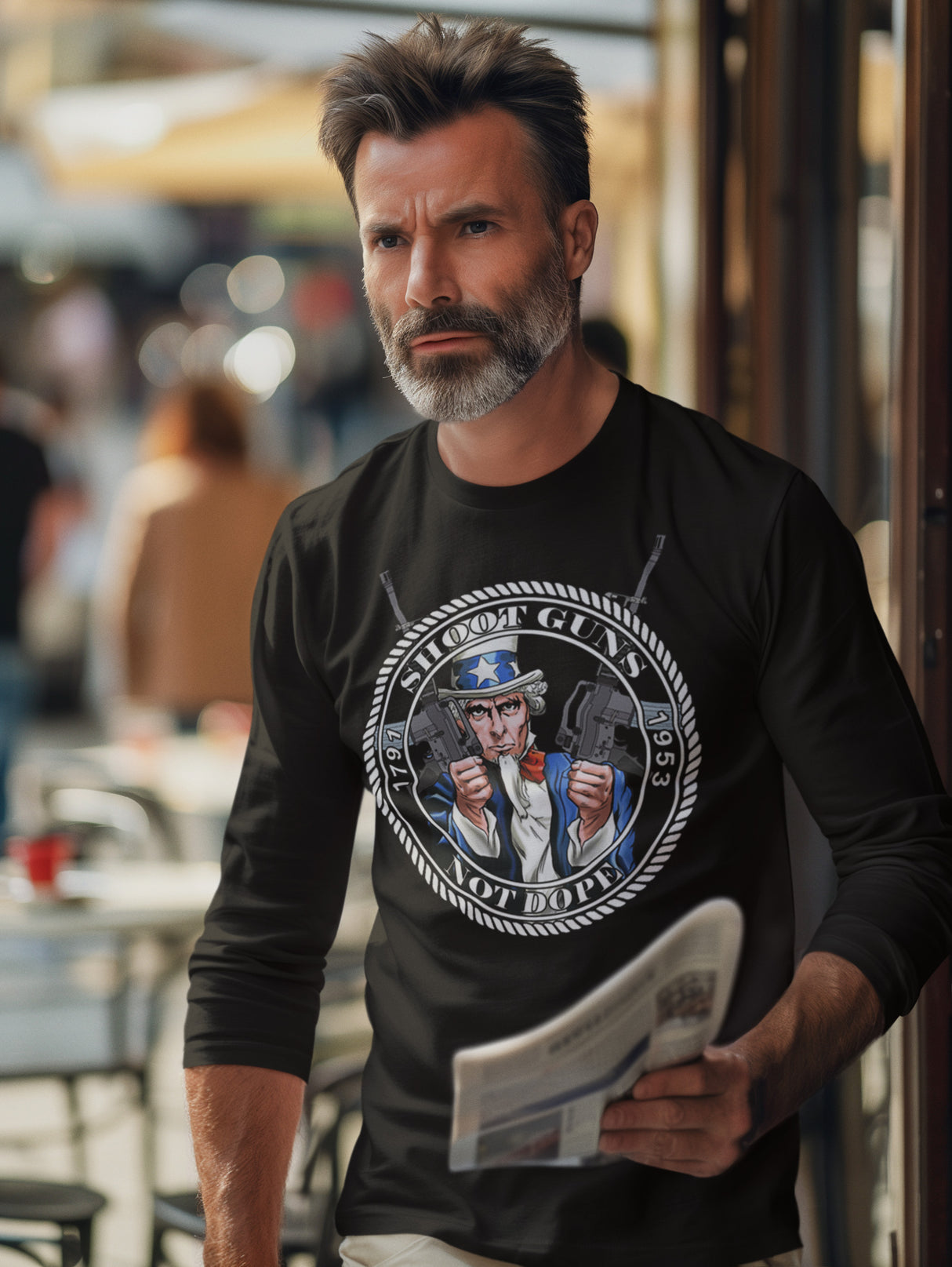 Shoot Guns Not Dope Long Sleeve dtg Tee