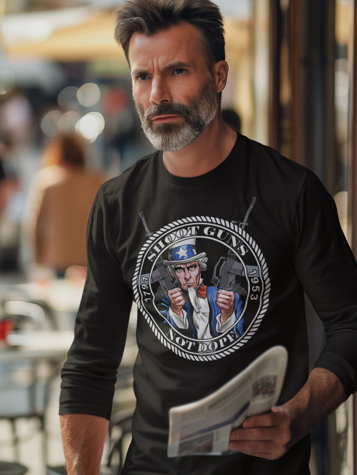 Shoot Guns Not Dope Long Sleeve dtg Tee