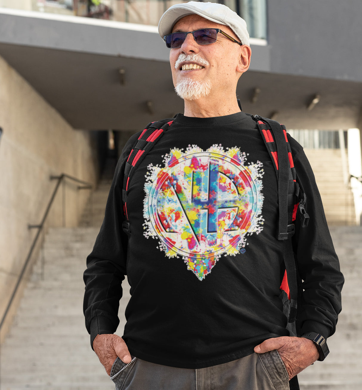 Splattered NA Symbol Long Sleeve dtg Tee