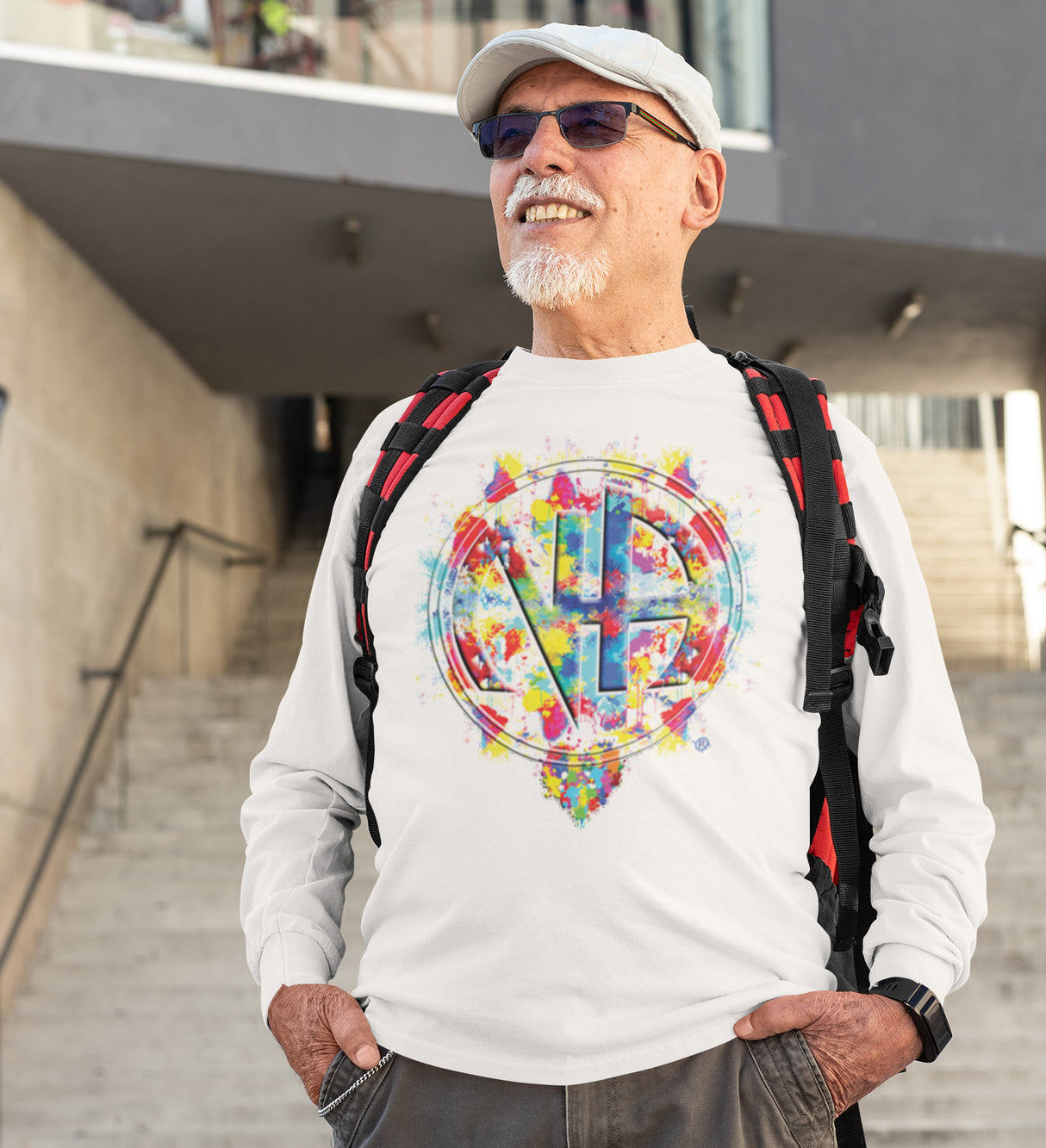 Splattered NA Symbol Long Sleeve dtg Tee