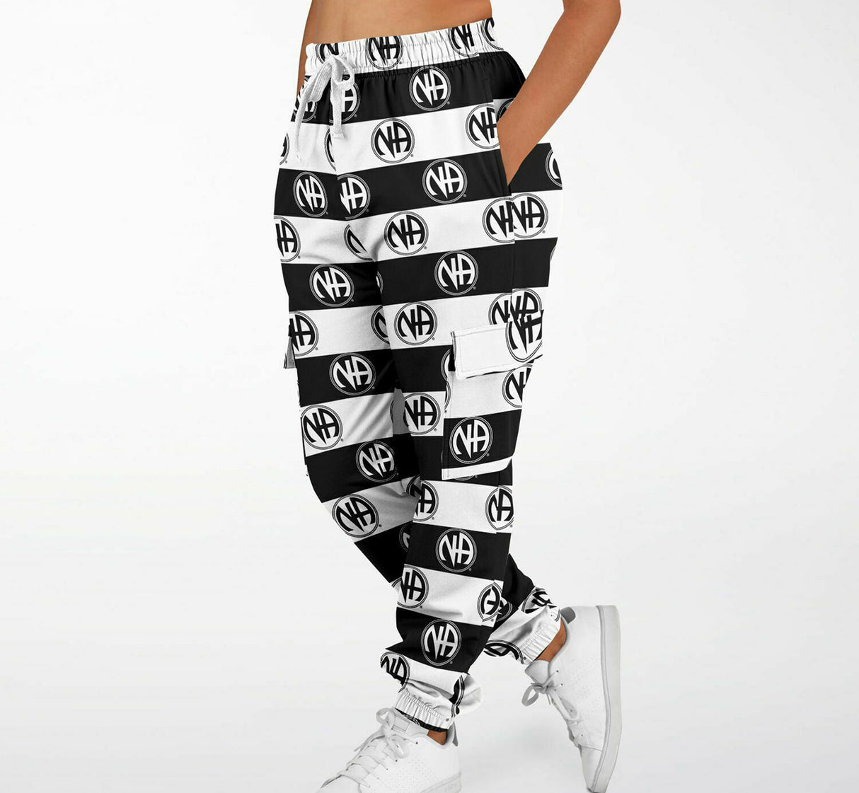Striped NA Symbol AOP SWEAT PANTS