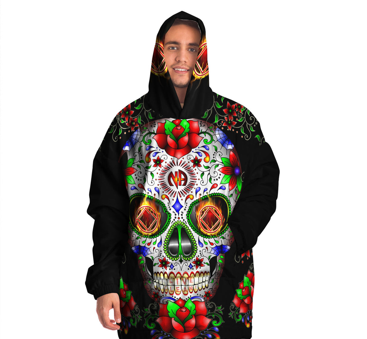 Sugar Skull Snug Hoodie - AOP
