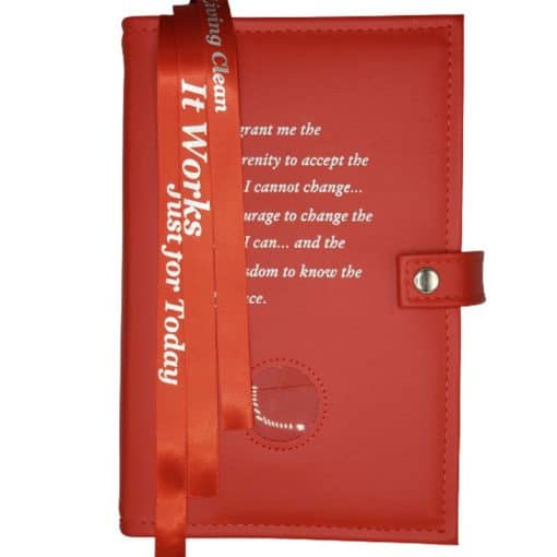 Cover-NA Triple Book Cover with Serenity Prayer and Coin Holder