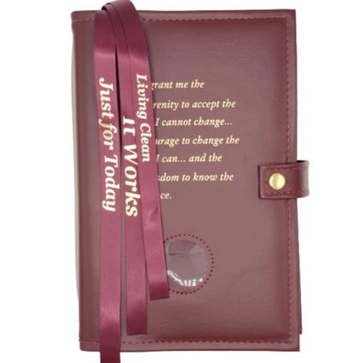 Cover-NA Triple Book Cover with Serenity Prayer and Coin Holder