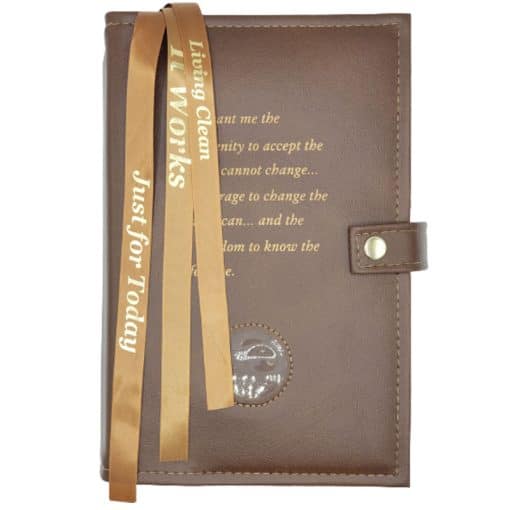 Cover-NA Triple Book Cover with Serenity Prayer and Coin Holder