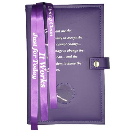 Cover-NA Triple Book Cover with Serenity Prayer and Coin Holder