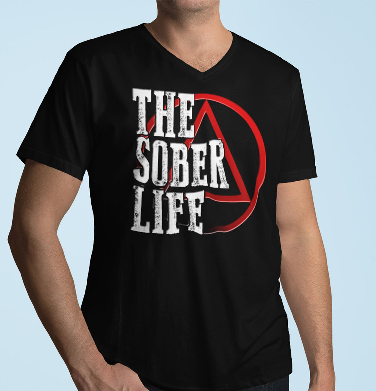 The Sober Life AA V-Neck Tee