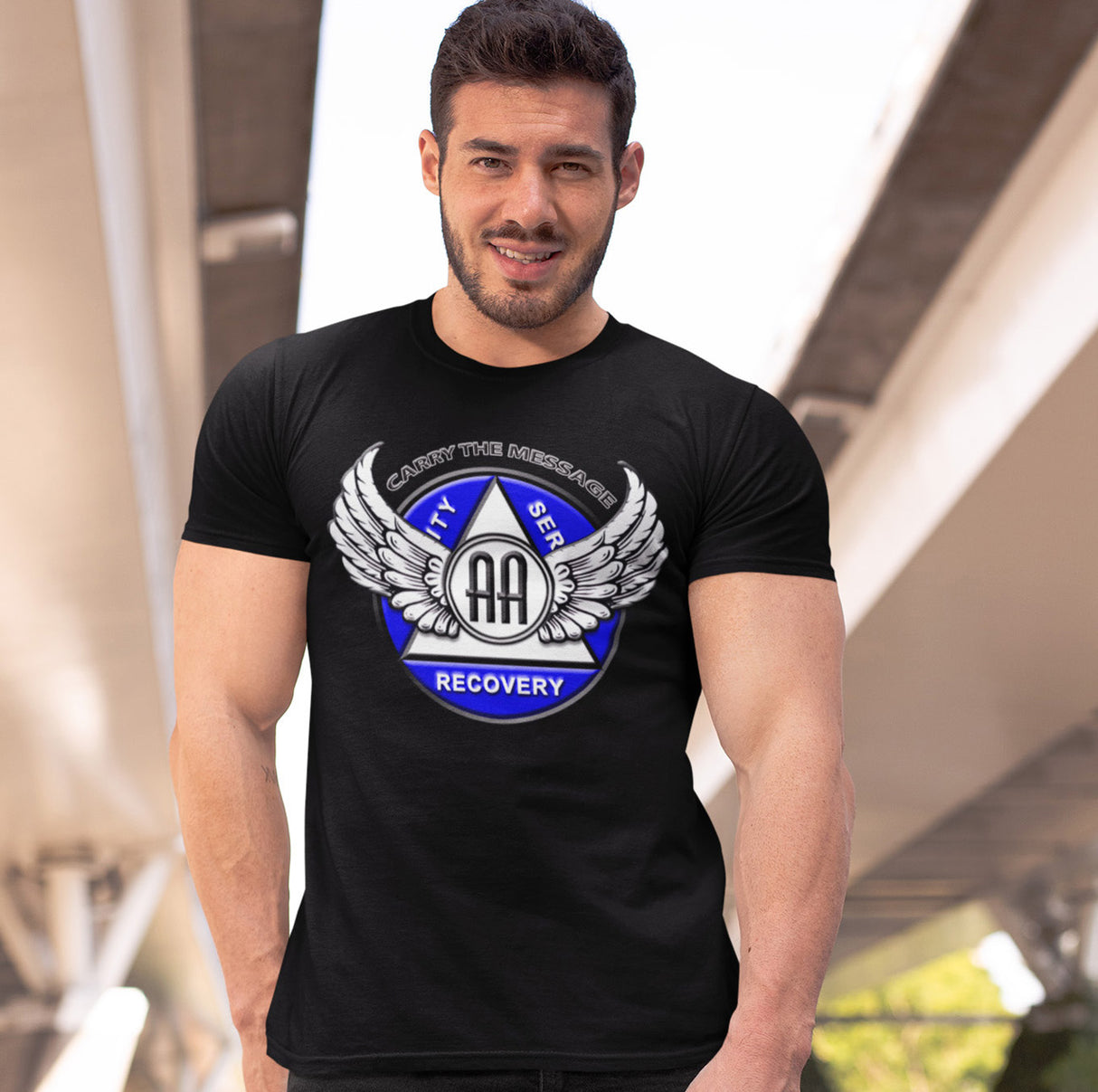 Winged AA Symbol AA dtg Tee