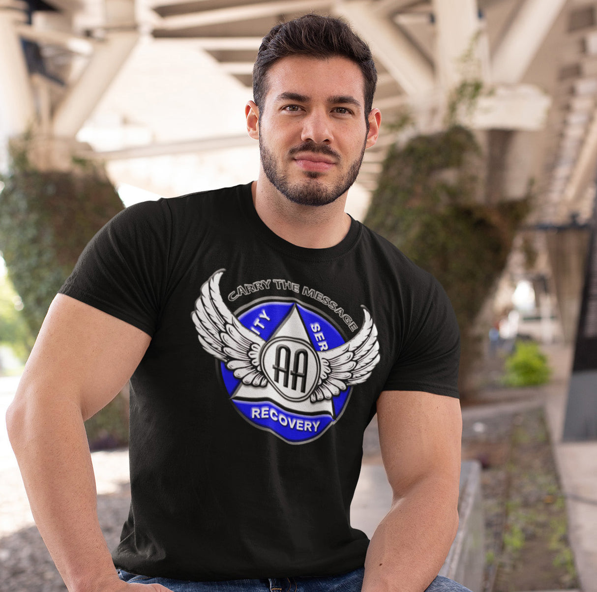 Winged AA Symbol AA dtg Tee