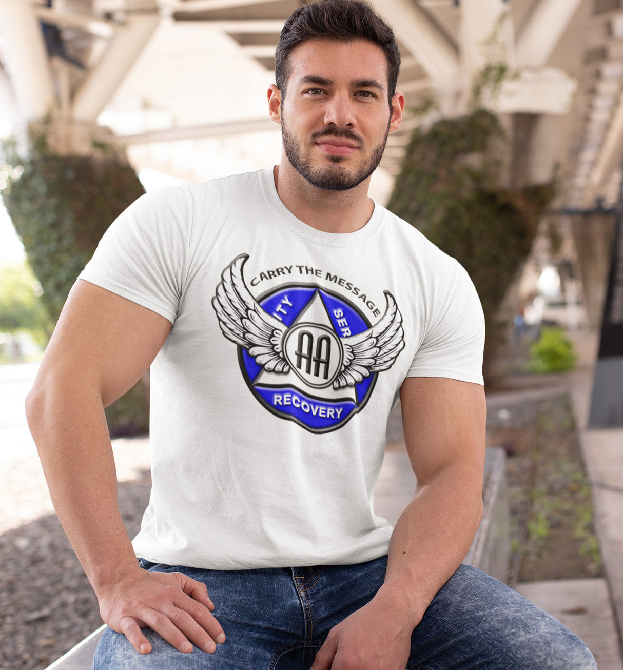 Winged AA Symbol AA dtg Tee