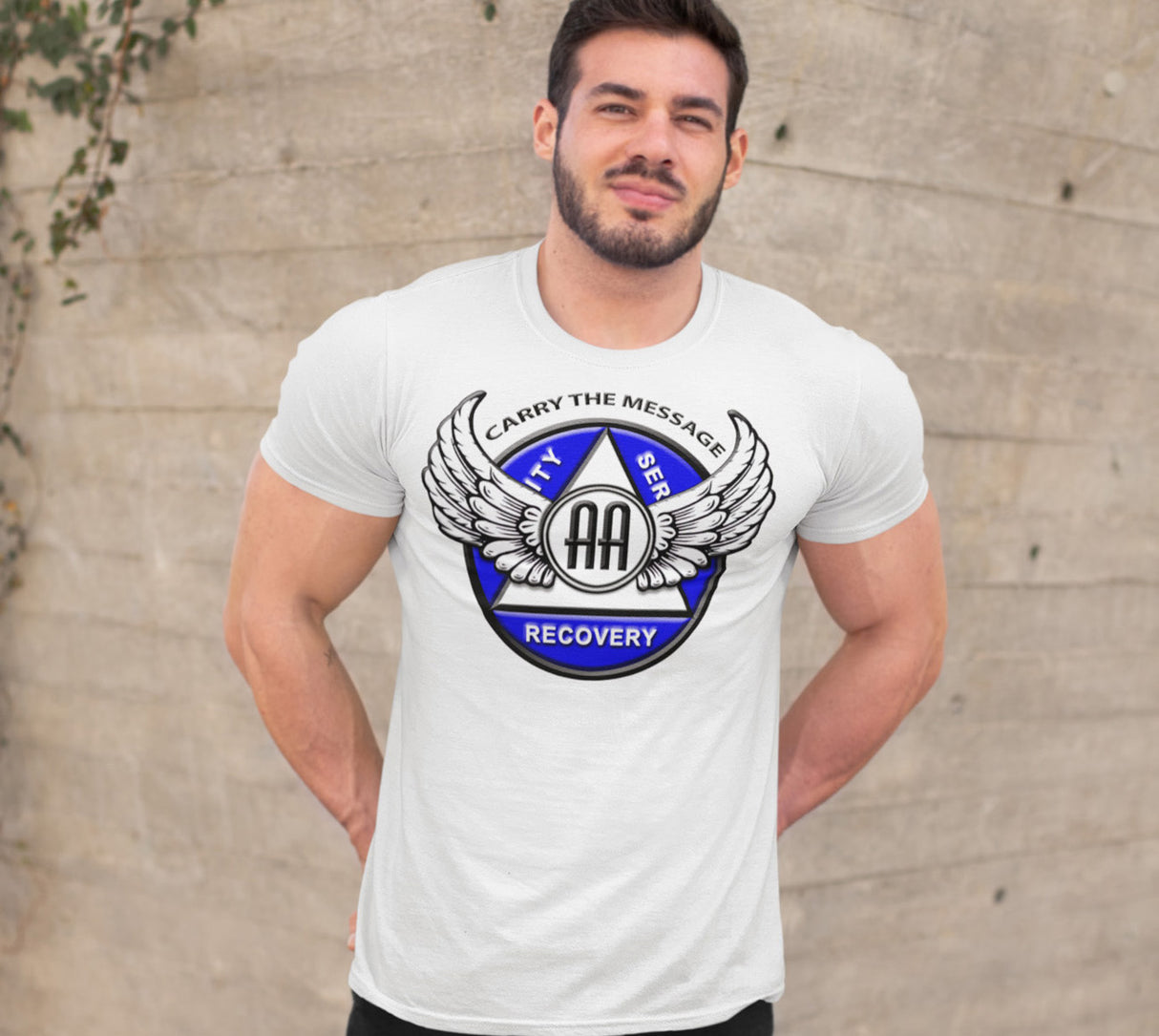 Winged AA Symbol AA dtg Tee