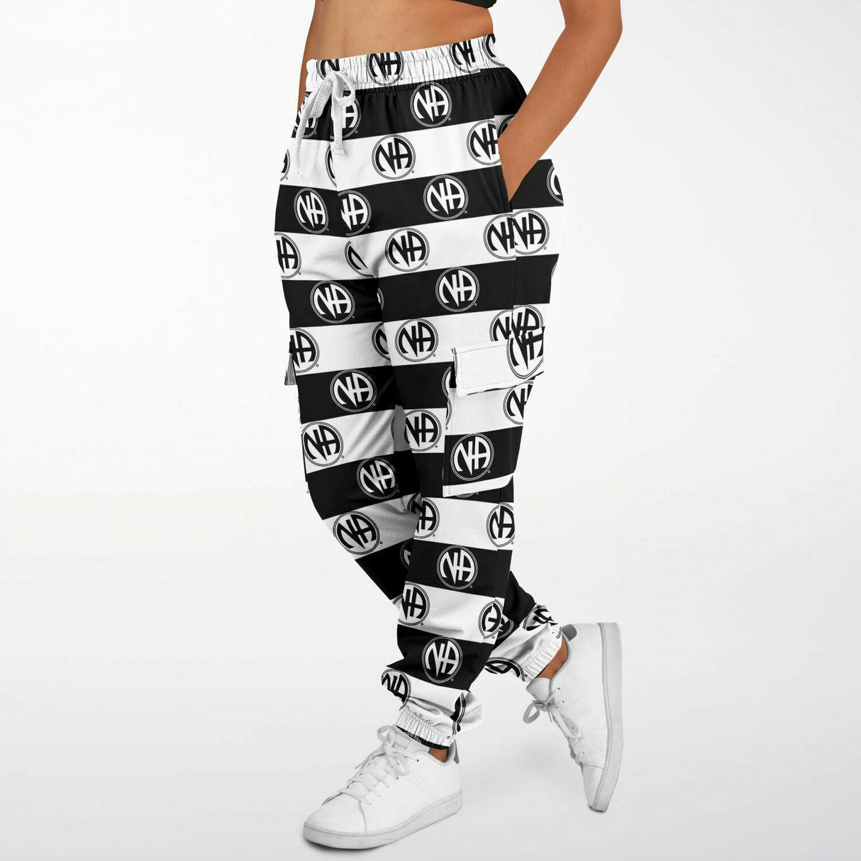 Striped NA Symbol AOP SWEAT PANTS