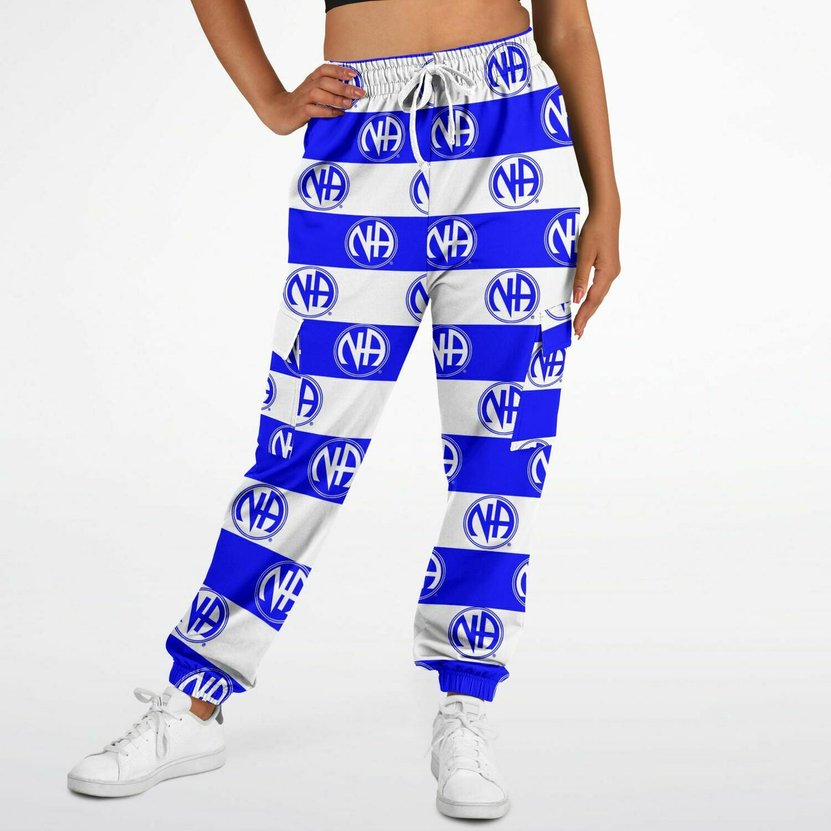 Striped NA Symbol Blue AOP SWEAT PANTS