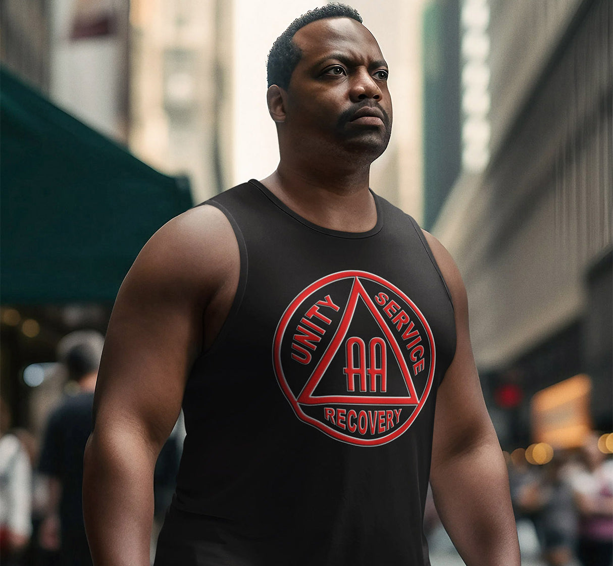 AA Red & Black AA Symbol dtg Tank Top