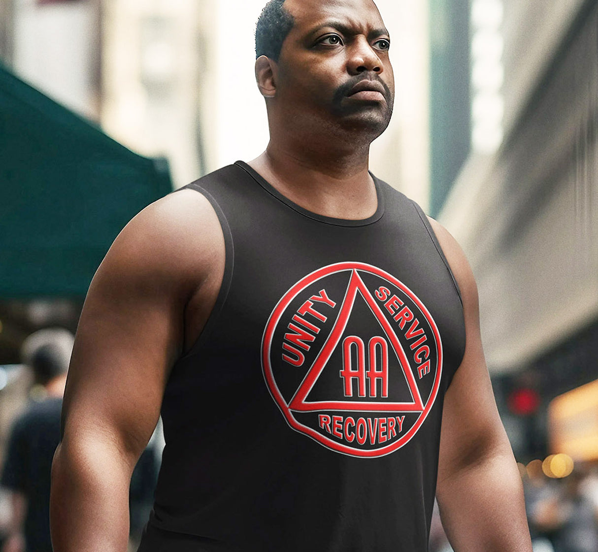 AA Red & Black AA Symbol dtg Tank Top