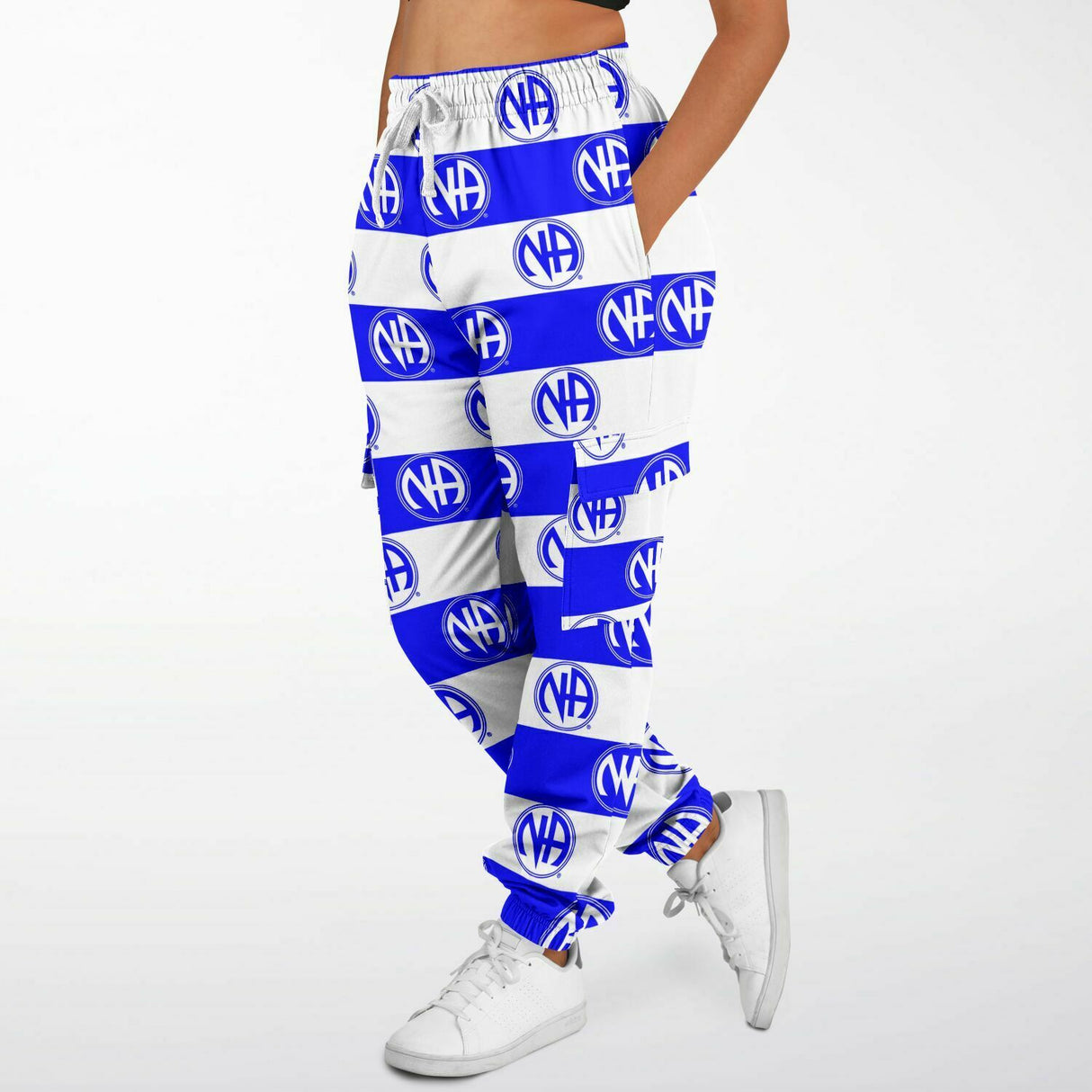 Striped NA Symbol Blue AOP SWEAT PANTS