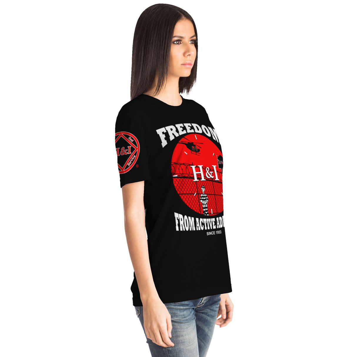 Freedom From Addiction AOP T-shirts