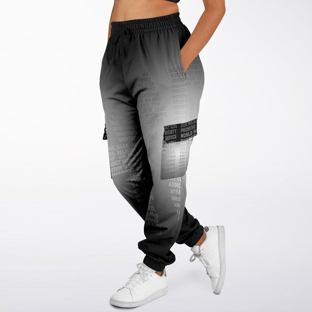 Black & White Message AOP Sweat Pants