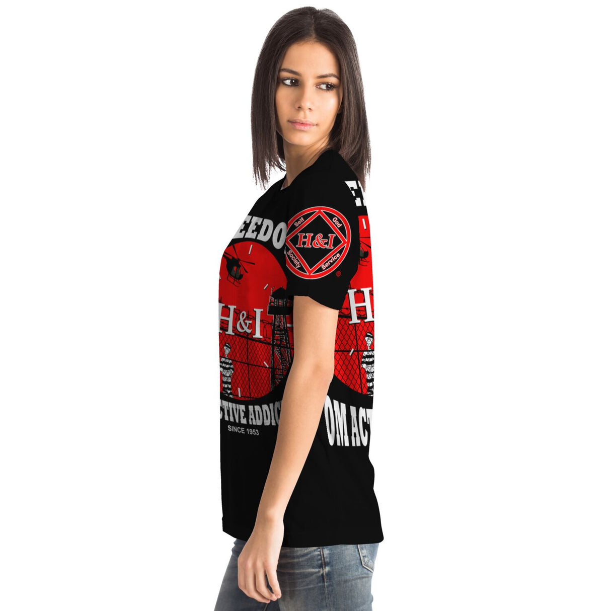 Freedom From Addiction AOP T-shirts