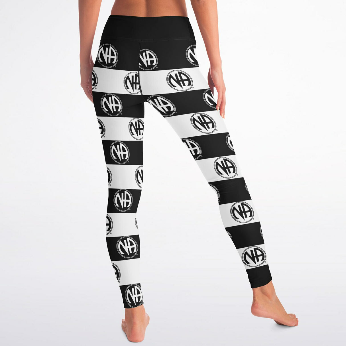 Black & White NA Symbols Yoga Leggings - AOP