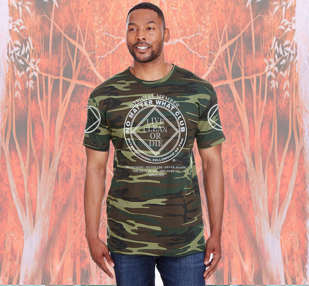 No Matter What Camo Style Tee
