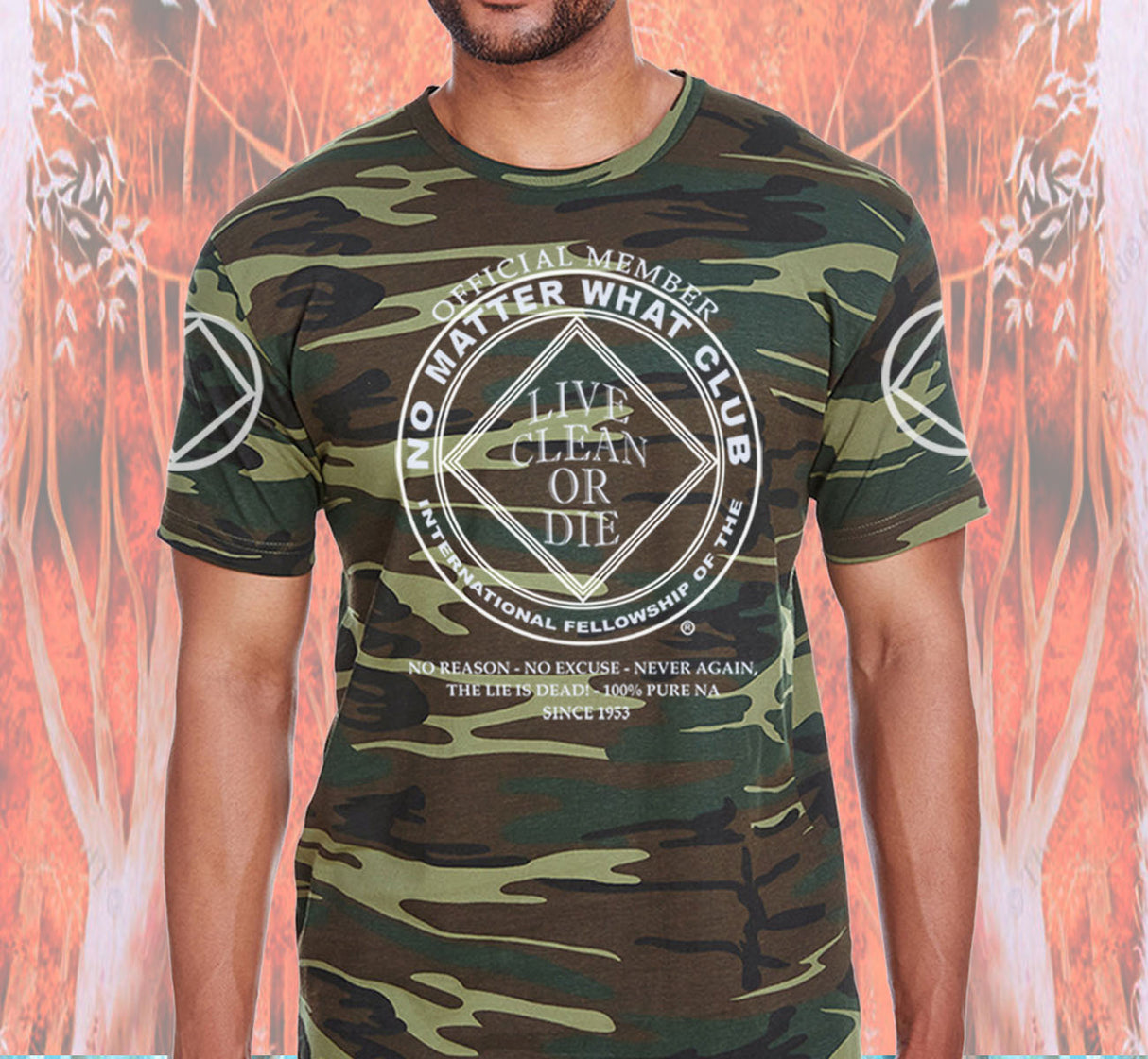 No Matter What Camo Style Tee