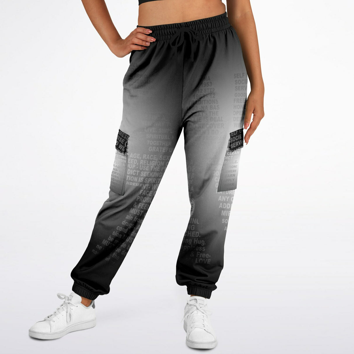 Black & White Message AOP Sweat Pants