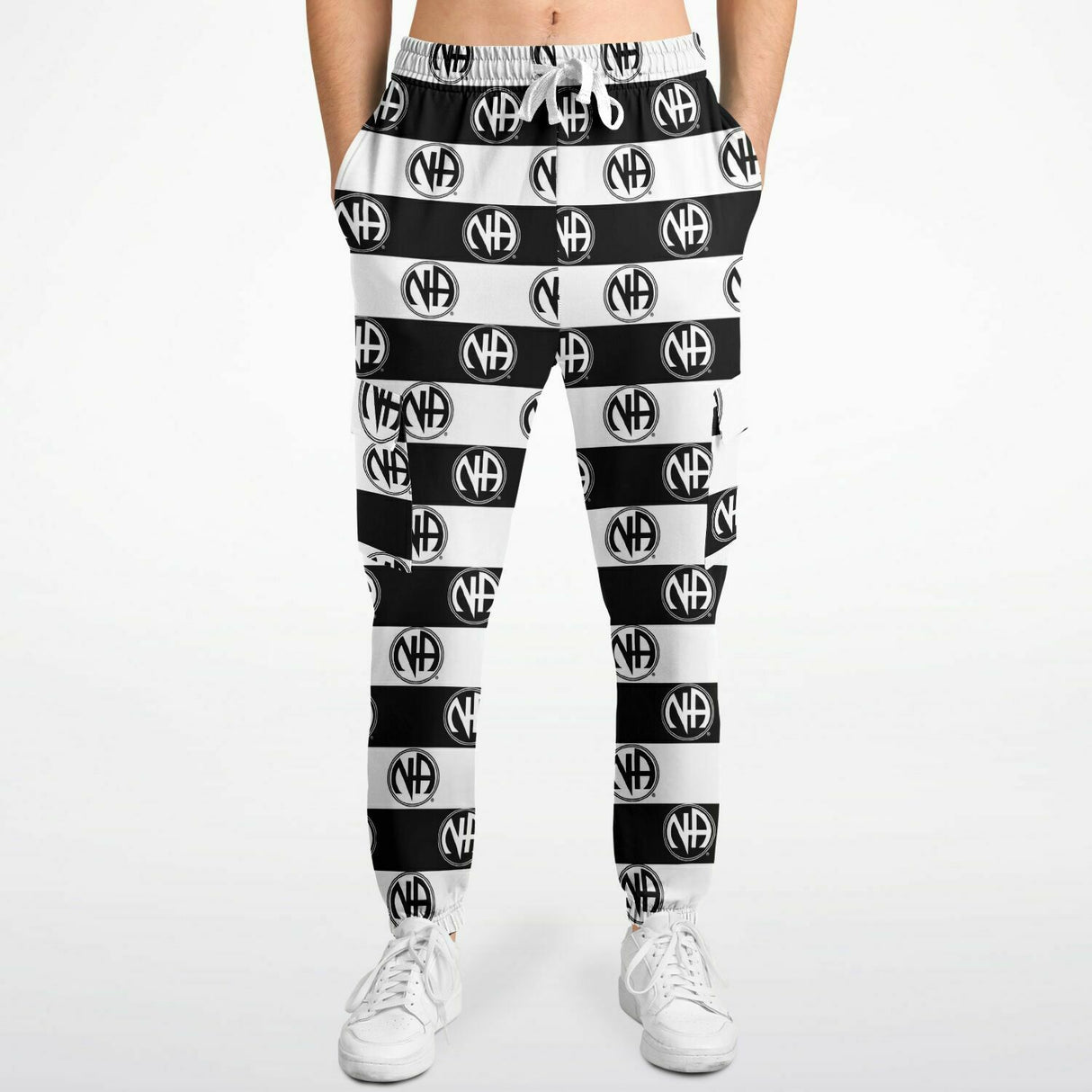 Striped NA Symbol AOP SWEAT PANTS