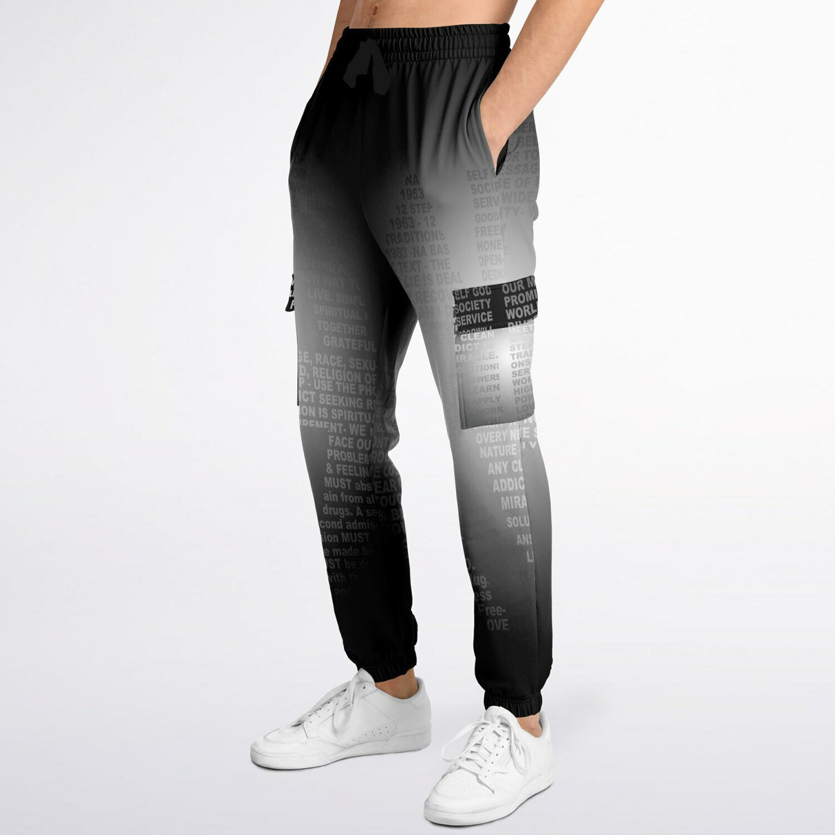 Black & White Message AOP Sweat Pants