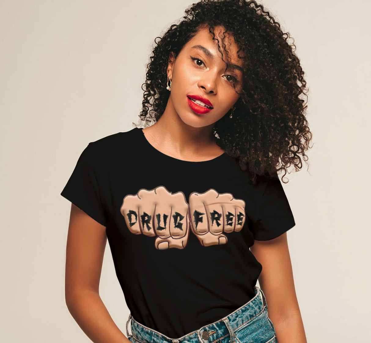 ldTs- Drug Free Fist Women's Tee