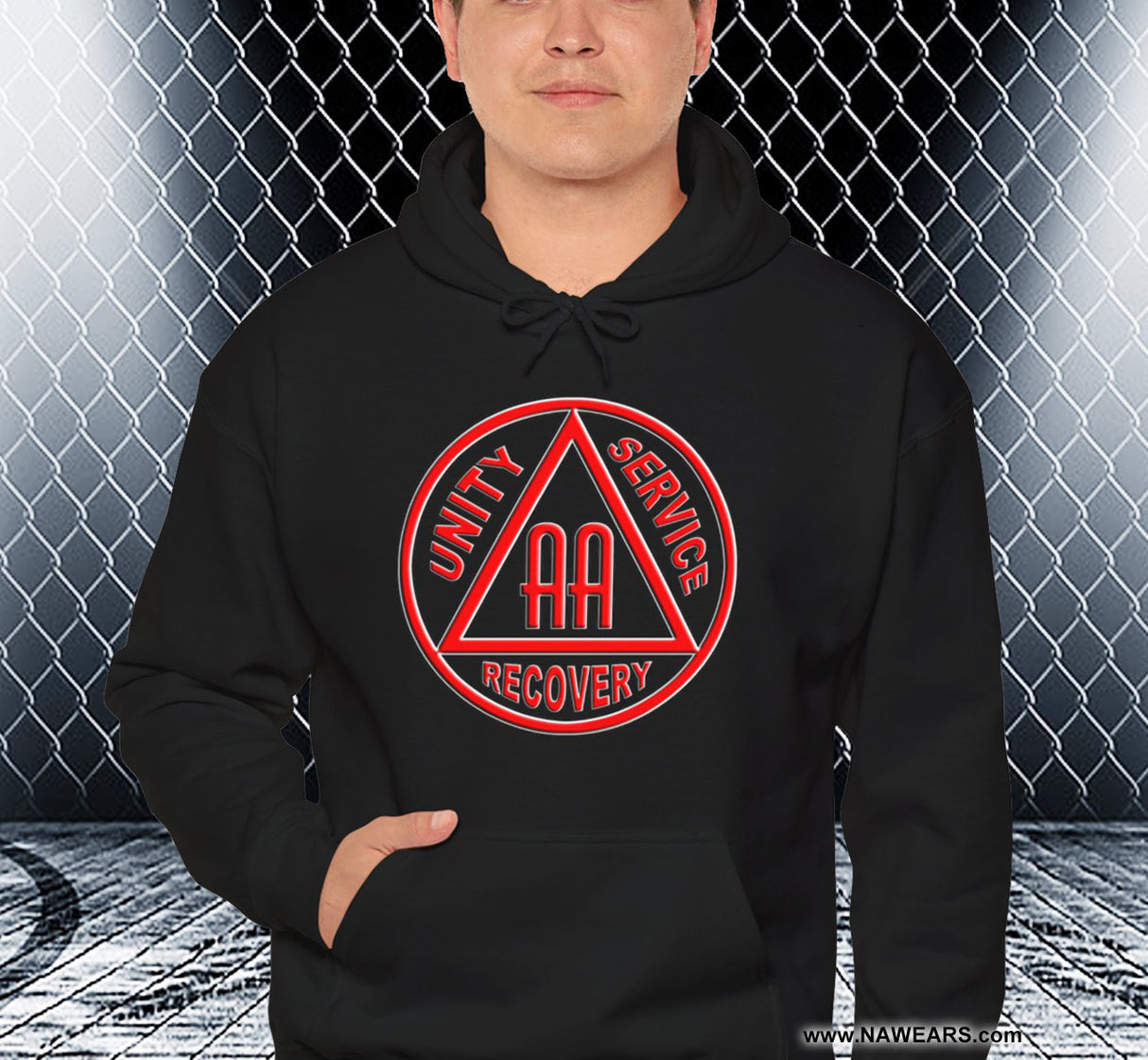 AA Black & Red Symbol dtg Hoodie