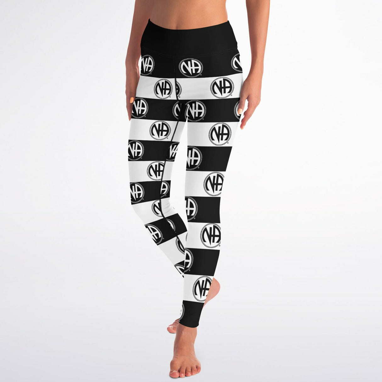 Black & White NA Symbols Yoga Leggings - AOP