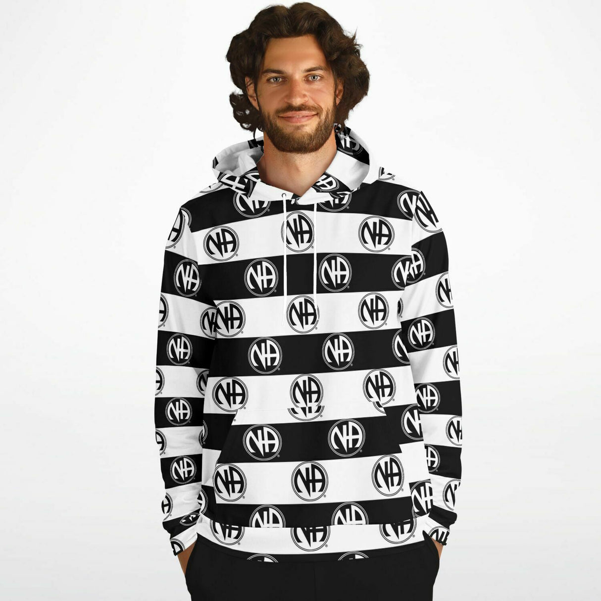 Striped NA Symbol V.1 AOP Hoodie