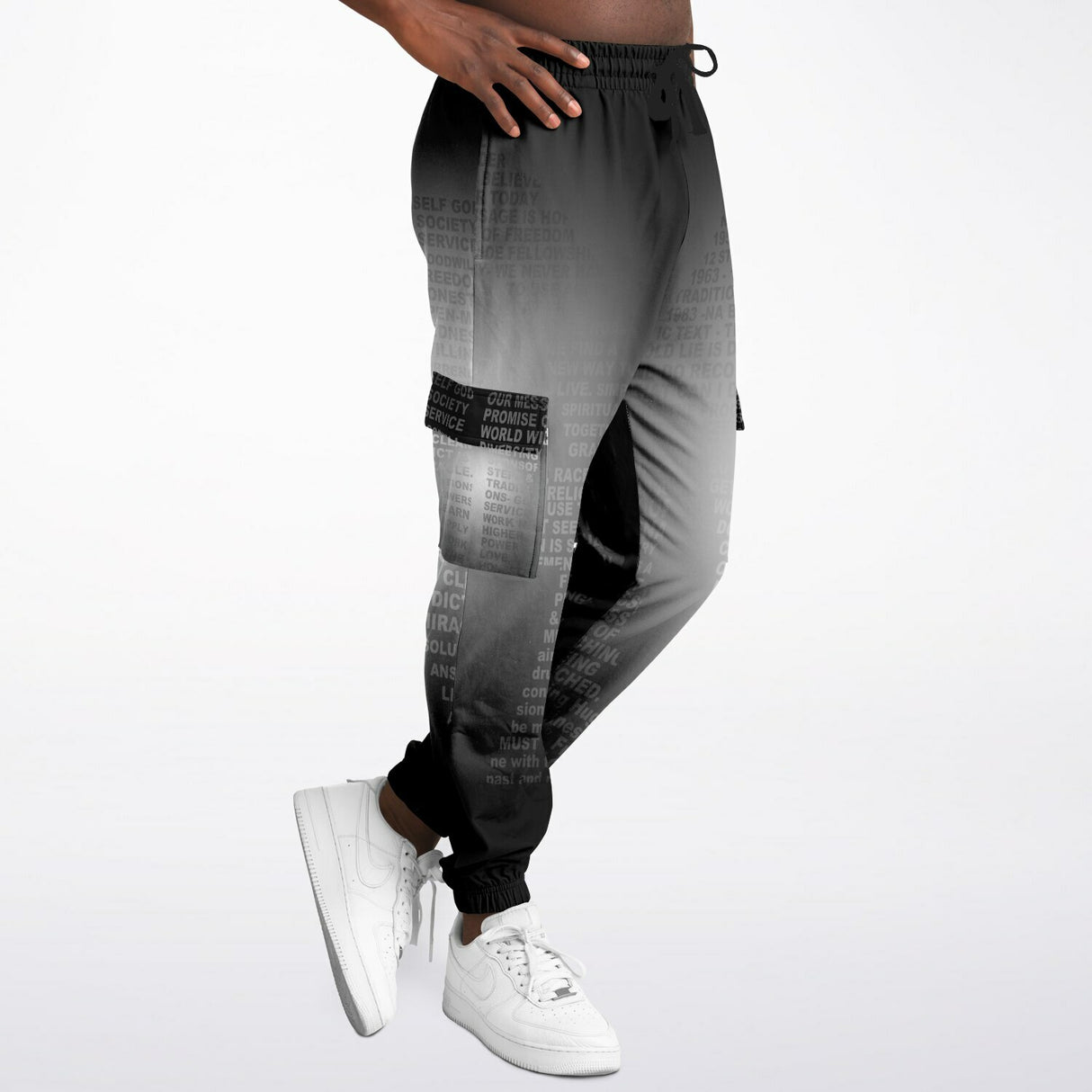 Black & White Message AOP Sweat Pants
