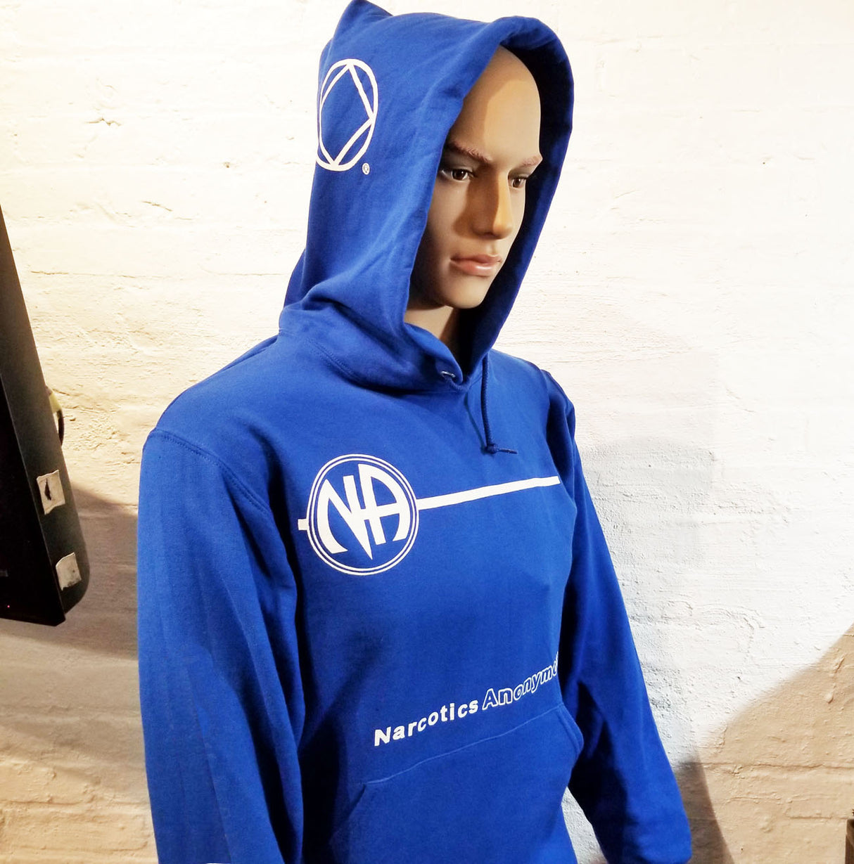 NA BASIC TEXT BLUE HOODIE