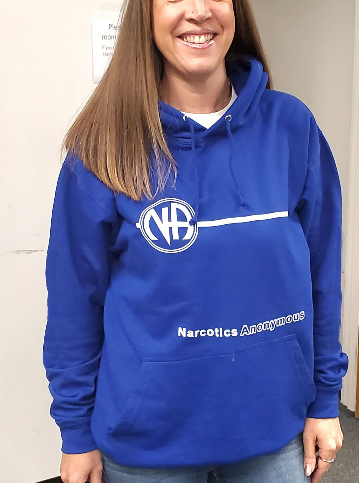 NA BASIC TEXT BLUE HOODIE