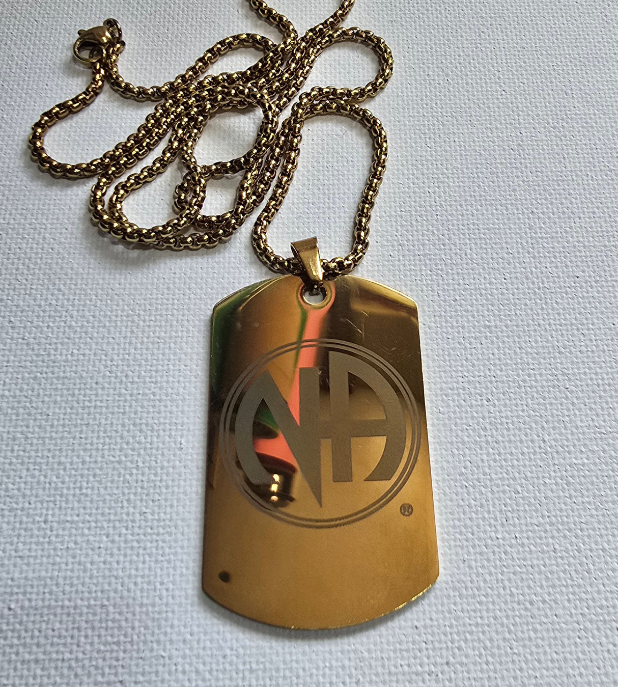 Clean Date Dog Tag Pendant & Chain