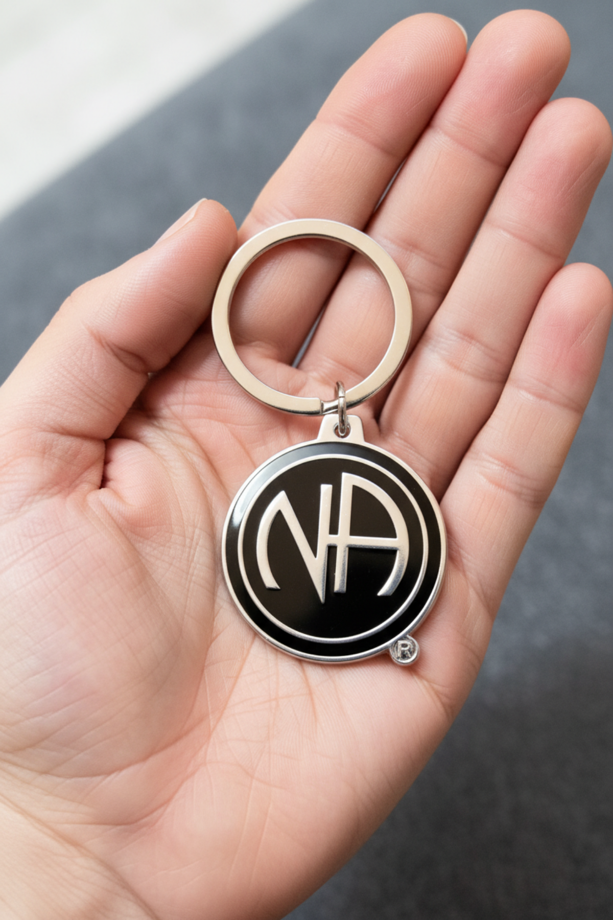 mkt- Large Black NA Symbol Key Chain