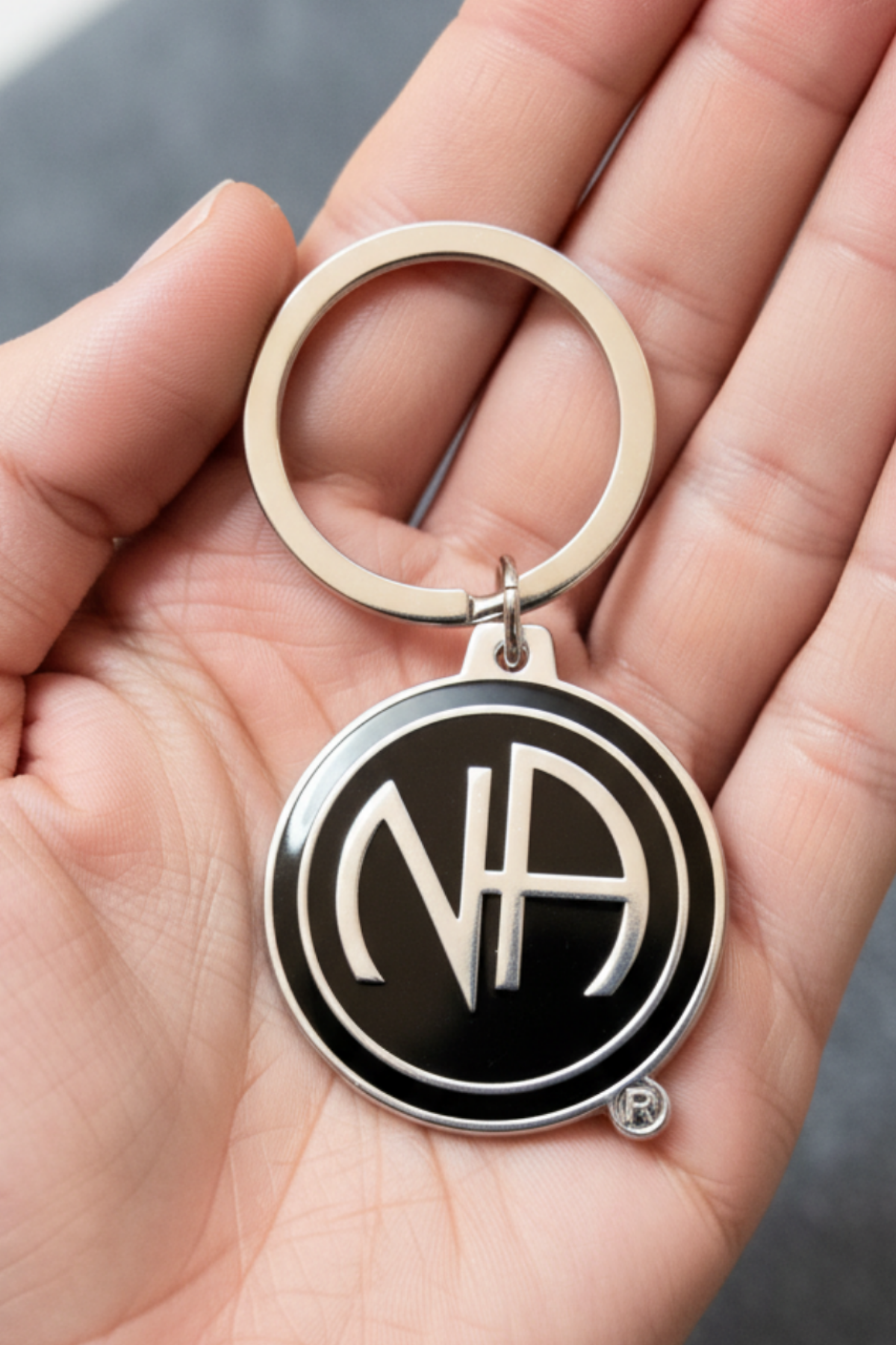 mkt- Large Black NA Symbol Key Chain