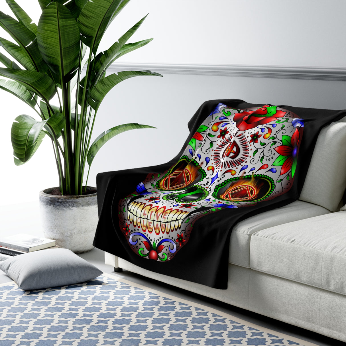 NA Sugar Skull Fleece Blanket
