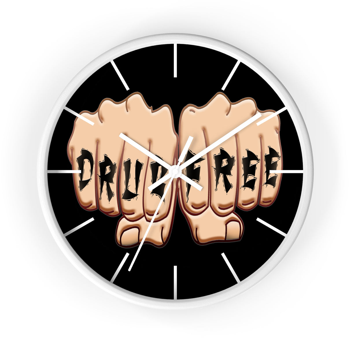 Drug Free Fist Wall clock