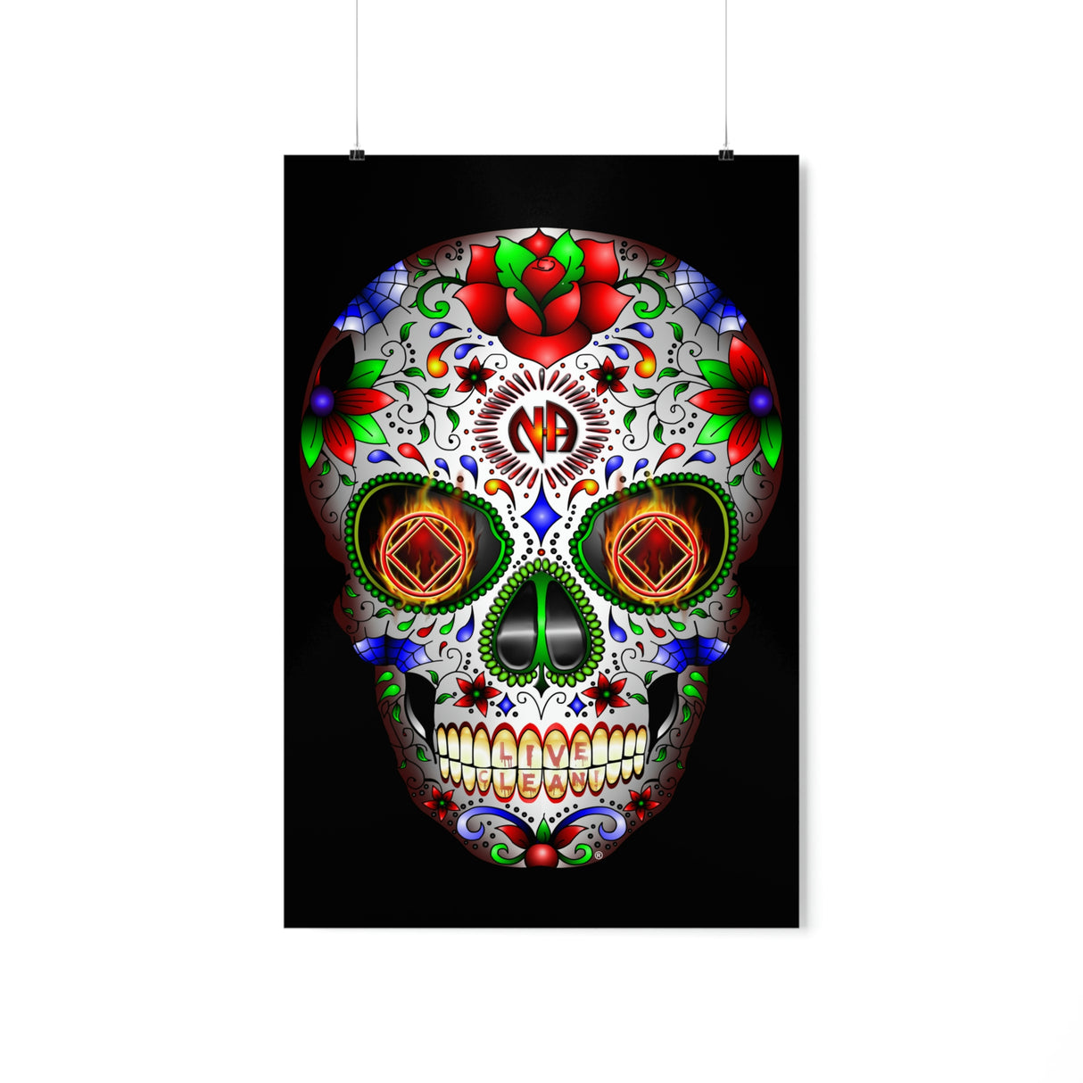 NA Sugar Skull Vertical Posters