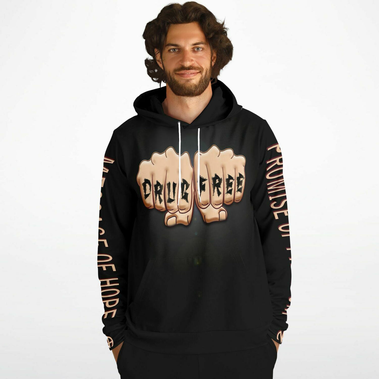 Drug Free Fist AOP Hoodie