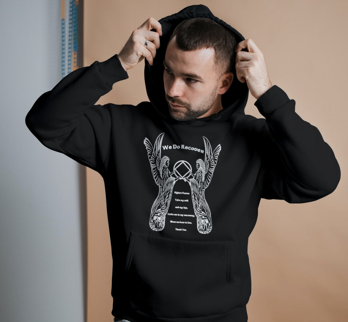 Hoodie - 3rd Step Angel - Black