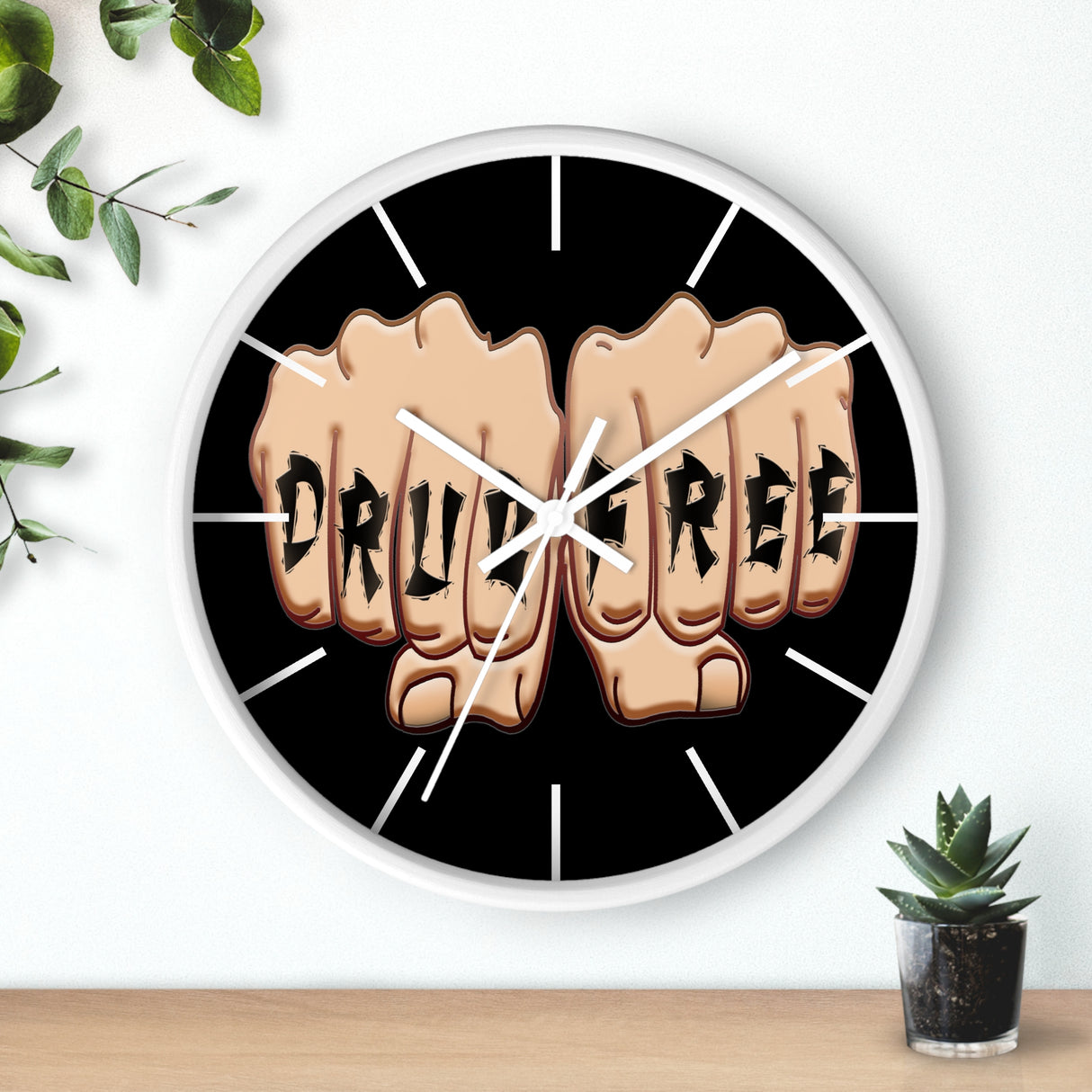 Drug Free Fist Wall clock